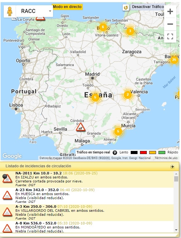 mapa del racc