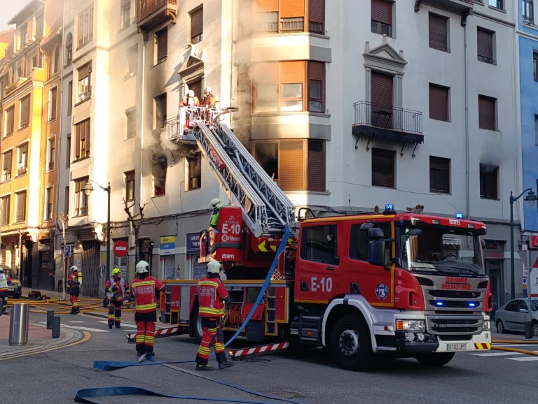 Incendio en la calle labayru en Bilbao